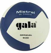 Мяч волейбольный GALA Mistral 12 BV5665S р.5 синт. кожа, клееный, бут. камера, бело-синий