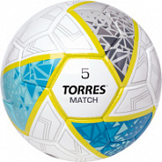 Мяч футбольный TORRES Match, р.5 32 панели, PU, 4 подкл. слоя, ручная сш. F323975