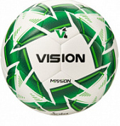 Мяч футзальный VISION Mission FS325114 р.4 ,32п. PU, 4 подкл.сл., гибрид, бело-зеленый