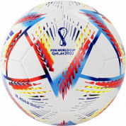 Мяч футбольный ADIDAS WC22 Rihla Training, р.5, FIFA Quality, 12 пан., ТПУ, маш.сш., бело-мультиколо