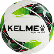 Мяч футбольный KELME Vortex 18.2  9886120-127  р.4  10 панелей ПУ  маш. сш. бело-зеленый