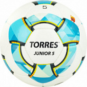 Мяч футбольный TORRES Junior-5 р.5 , F320225,  глянц.ПУ,3 сл,32 п, руч.сш,бел-гол-сер