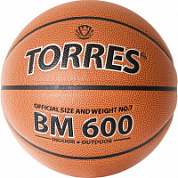 Мяч баскетбольный TORRES ВМ600, B32027 р.7 ПУ. нейлон корд, бут.камера.